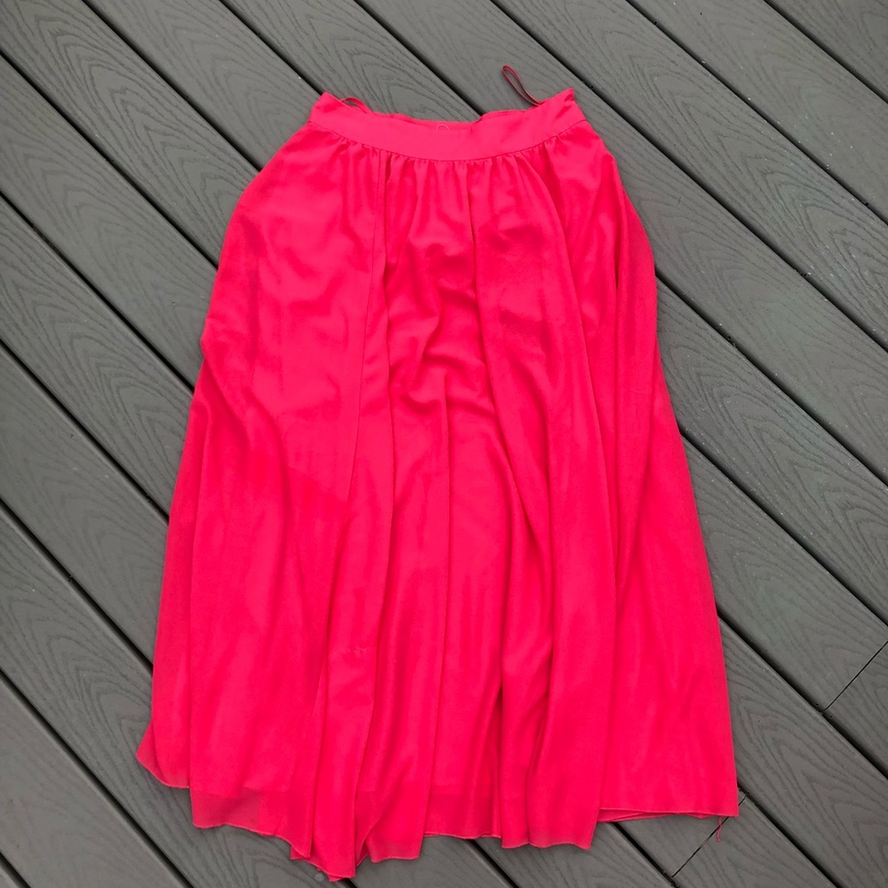 Anthropologie Hot Pink Flowy Maxi Skirt